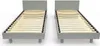 Zwillingsbett Massivholz mit Kopfteil Twin - 90x200 - Grau Produktbild-Vorschau 3