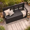 Gartenbank 130x60x85 cm Schwarz, Truhenbank mit 280L Produktbild-Vorschau 8