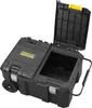 A black Stanley Fatmax tool box with the lid open, showing the interior compartment. The toolbox has wheels and a handle. Anteprima dell’immagine prodotto