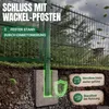 Einbetonierter Metallpfosten eines Gartenzaunes, fest Produktbild-Vorschau