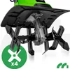 Close-up view of the tines and motor housing of a garden tiller. Náhľad obrázku produktu