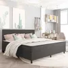 vidaXL Boxspring rám postele šedá látka 200x200 cm Náhled obrázku produktu 2