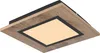A square ceiling light with a wood-grain effect frame and a black inner border around a lit panel. Produktbild-Vorschau
