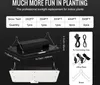 Marketing image showing a grow light and its accessories, along with a size chart. Produktbild-Vorschau