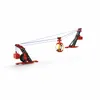 A red and black construction toy set resembling a cable car system, shown against a white background. Voir les images du produit