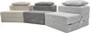 Three fold-out mattresses stacked in different configurations. Voir les images du produit