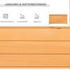 A graphic showing features of a wooden garden box, with icons and text. Produktbild-Vorschau