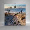Wanduhr - Quadrat - Glasuhr - Meer Strand Düne - 40x40cm - Produktbild-Vorschau 3