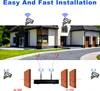 Diagram showing the installation and range of a CCTV surveillance system with wireless cameras and an NVR. Podgląd zdjęcia produktu