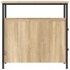 A front view of a wooden cabinet with black metal legs and frame. Náhled obrázku produktu