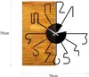 Opviq, Wooden Clock 29, Wanduhren, Nussbaum, Metall, 58 x Produktbild-Vorschau 7
