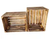 Holzkiste 50x40x30 cm 2er Set geflammt rustikal – große Produktbild-Vorschau 1