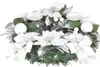A white and green Christmas wreath with candles and ornaments. Anteprima dell’immagine prodotto