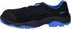 A side view of a black and blue safety shoe. Náhled obrázku produktu