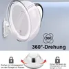 A cosmetic mirror with a suction cup mount, shown from different angles and with instructional text. Produktbild-Vorschau