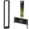 A product shot of a black outdoor lamp and its packaging, with a close-up detail of the LED light. Produktbild-Vorschau