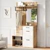 STILVORA Šatní set se zrcadlem, lavice na boty a botník, Náhled obrázku produktu 4