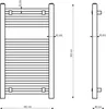 Technical drawing of a radiator with dimensions indicated. Náhľad obrázku produktu