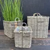 Panier en rotin lot de 3 Kubu gris avec poignées et film – Voir les images du produit 3