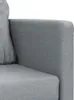 Close-up of a grey fabric sofa armrest and seat cushion. Produktbild-Vorschau