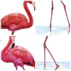 Wanduhr - Quadrat - Glasuhr - Flamingos Rosa Paar - 40x40cm Produktbild-Vorschau 8