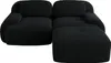 A black sectional sofa is shown from a diagonal front view against a white background. Produktbild-Vorschau
