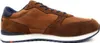 A side view of a brown and blue sneaker against a white background. Produktbild-Vorschau