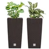 Set 2 Stücke Blumenkübel 11,4 L Rattan-Optik Umbra hohe Produktbild-Vorschau 1