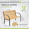 Juskys Gartenbank Modena – 2-Sitzer Holzbank mit Armlehnen Produktbild-Vorschau 3