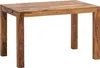 A wooden dining table with four legs, shown from the front. Produktbild-Vorschau