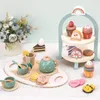 Holz Tee Set für Kinder Kaffeeservice Spielzeug mit Etagere Produktbild-Vorschau 4
