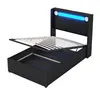 Merax Polsterbett 90x200 cm mit LED Lichtleiste, Jugendbett Produktbild-Vorschau 9