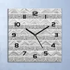 Wanduhr Echt-Glas-Küchenuhr Graue Aquarelllinien Quarz Produktbild-Vorschau 1