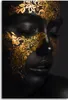 Leinwandbild Frauengesicht in Gold 40x60 Feeby Schwarz bild Produktbild-Vorschau 3