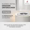 Close-up of a bioethanol fireplace component with text highlighting its features. Produktbild-Vorschau
