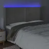 vidaXL LED Kopfteil Hellgrau 203x16x118/128 cm Samt Produktbild-Vorschau 4