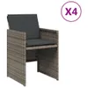 The Living Store Gartenstühle mit Kissen 4 Stk. Grau Poly Produktbild-Vorschau 3