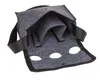 A gray felt bag with a black strap, designed to hold three beer bottles. Produktbild-Vorschau
