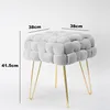 Theo Cleo Moderner Velvet Kosmetik Hocker, Quadratisch Produktbild-Vorschau 2