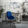 Kancelářská židle ML-Design, modrá, sametová, kovová Náhled obrázku produktu 6