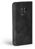 A black flip cover phone case for a Samsung Galaxy S9 is shown from the side. Produktbild-Vorschau