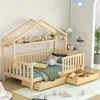 Letto per bambini Sweiko in legno, letto per bambini con Anteprima dell’immagine prodotto 1