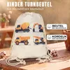 HECKBO Sac à cordon enfant avec motif véhicules de chantier Voir les images du produit 2
