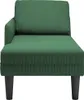 vidaXL Chaise longue avec coussin Vert foncé Tissu velours Voir les images du produit 3