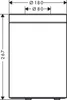 A technical drawing of a circular waste bin with dimensions indicated. Produktbild-Vorschau
