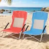 2x Strandstuhl Faltstuhl Campingstuhl 64x53x63cm Rot + Blau Produktbild-Vorschau 2