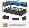 AODEMOKO Jugendbett mit LED, Ladestation, 7 Schubladen, Produktbild-Vorschau 2