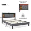 A diagram showing the dimensions and features of a bed frame. Náhled obrázku produktu