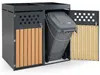 COSTWAY Mülltonnenbox 2er für 2 Tonnen aus verzinktem Stahl Produktbild-Vorschau 1