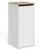 A white cabinet with a wooden top. Voir les images du produit